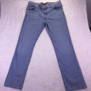 Alberto Jeans Stone Modern Fit Mens 38x34(33) Light Wash Stretch Denim